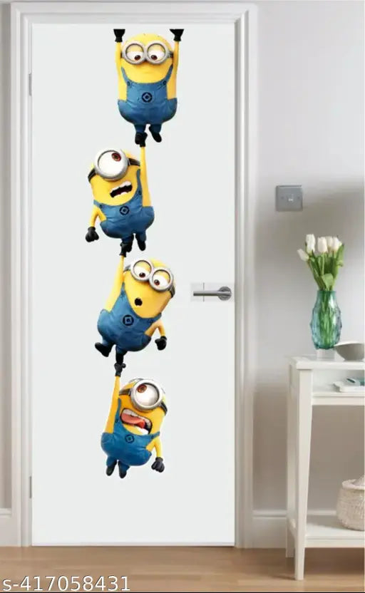Lakshit Enterprises Hanging Minions PVC Vinyl Wall Sticker for Living Room Wall Decal Mural Sticker for Bedroom Size - 25X116 CM
