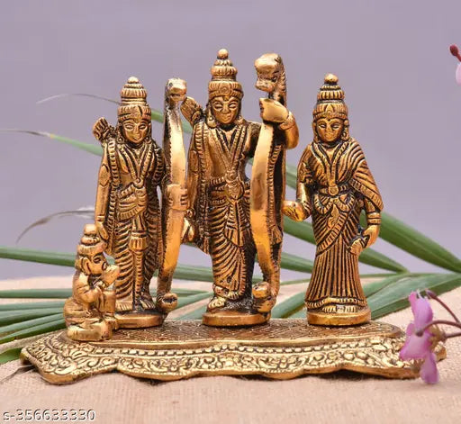 A&S Ventures Metal Lord Ram Darbar Idol Metal Ram Sita Laxman Hanuman Murti (Idol) Puja Diwali Decoration Items for Home Temple, Diwali Puja