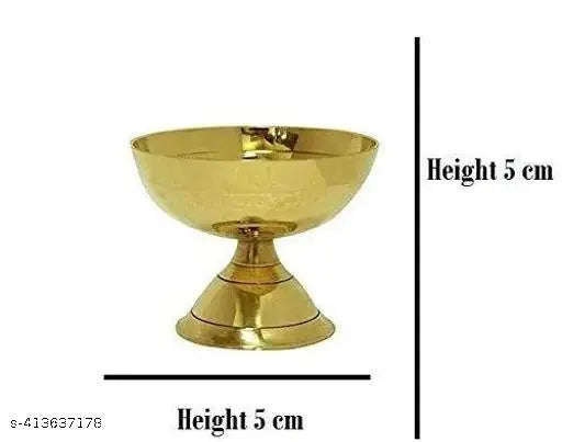 Home Trends India - Pure Brass paro pyali Kamal Akhand Diya Deepak puja Diya Best for Home & Office Decoration & Gift Purpose Handicraft Brass Table Diya (set of Pack 6)