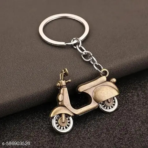 Bronze Metal scooty keychain For Both Men And Women Scooter Keychain Keyring