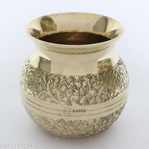 KAPER Kalash Lota for puja accessories Diwali Decorative Mandir or Temple Items Small Pooja Articles (3.4 Inches)