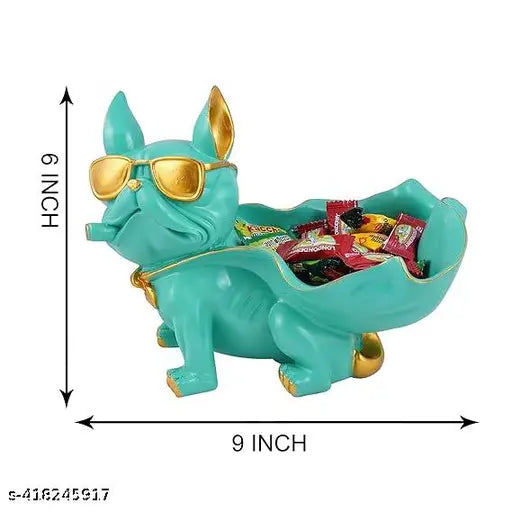DAY CREATION Cool Dog Showpiece for Home Shelves Decor Item, Home Kitchen Decor, Best for Put Any Type Products E.g Key, Mobile Phone, Wallets, Optical, Earphone, Watches,etc. (Multicolor)