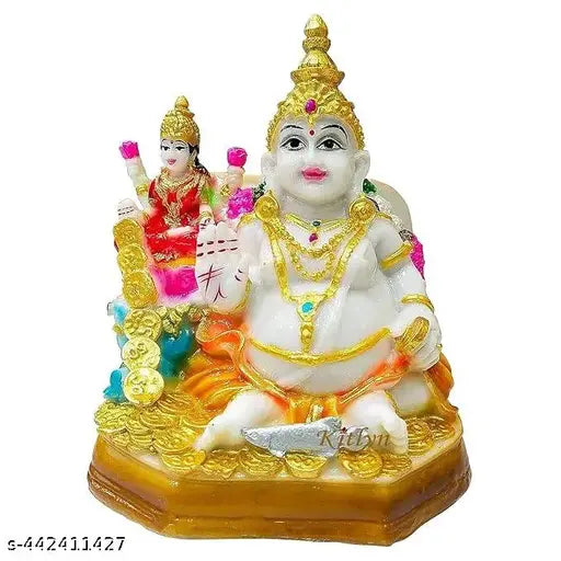 Laxmi. Kuber/Lakshmi Kuber Idol Kuber ji Maharaj for Home Temple Diwali Puja, Spiritual Puja Vastu Figurine, Office, Gift etc. Decorative Showpiece - 10 cm (Polyresin, Multicolor)