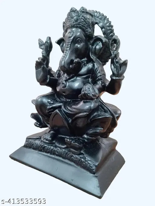 Black Ganesha Statue / Idol 6 inch