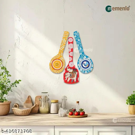 Vastu Design Spoon Shape Designer MDF Wall Hanging|Wall Decoration|Home Decor