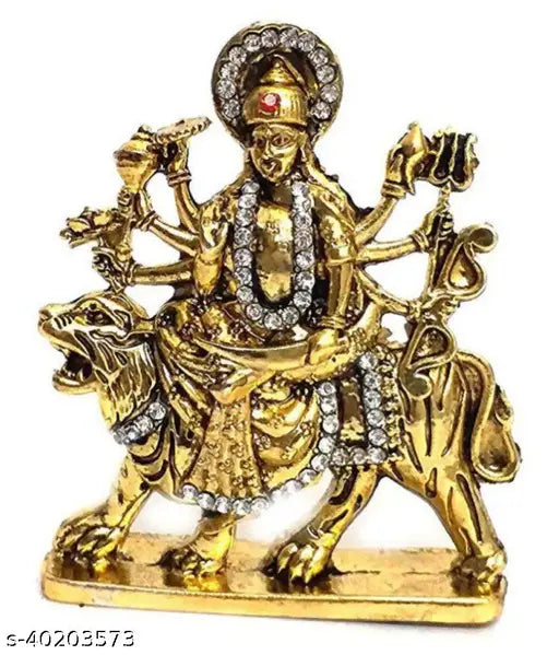 Car Dash Board Durga golden antique  statue