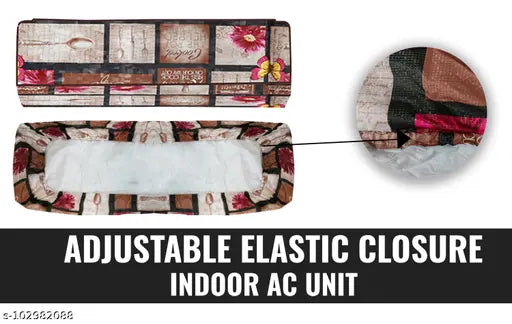 E-Retailer® Waterproof and Dustproof PVC Split Ac Cover Suitable for 1.5 Ton & 2 Ton (Color-Floral Brown, Size- Indoor-45x12.5x8, Outdoor-35x15.5x27 Inches)
