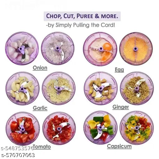 Unique Manual Choppers & Chippers 650ml with 3 baldes