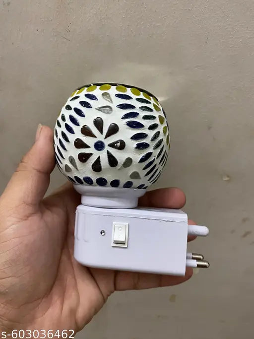 VERMA JI Product Pure Air Karpure CAMPUR Electric Diffuser for Home & Office | Ceramic Kapoor Dani Electrical with On/Off Switch & Night Lamp | Smoke Free, Child Safe & Shock Proof