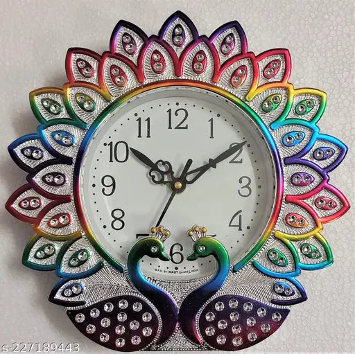 PEACOCK WALL CLOCK 24*24 CM
