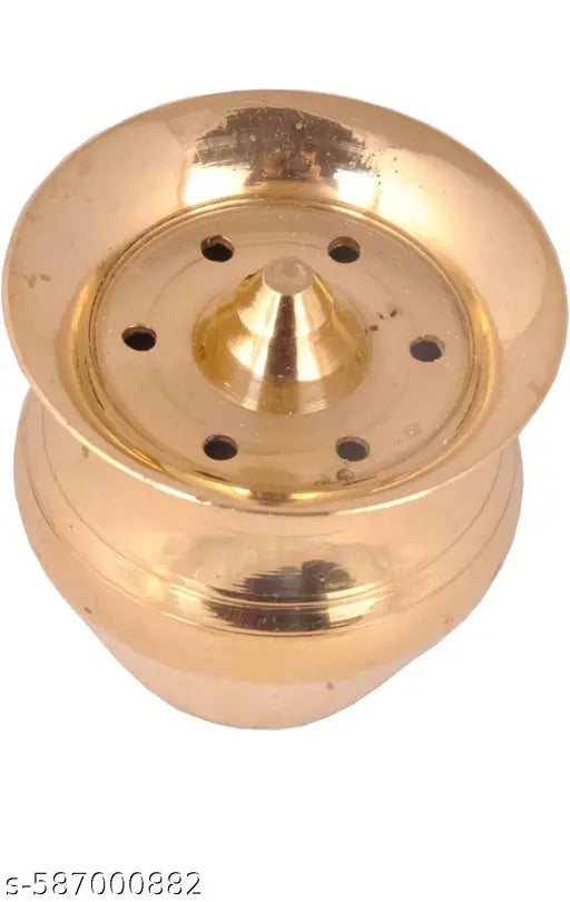 S J OVERSEASE Kalash Shaped Design Brass Agarbatti Incense Stand | Traditional Brass Agarbatti Holder for Home Mandir, Temple & Meditation | Handcrafted Kalash Shaped Brass Incense Stick Holder | Decorative Spiritual Puja Essential & Auspicious Gift for D