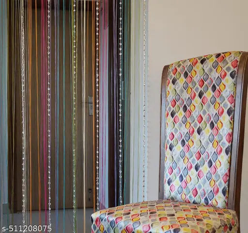 Decorative String Thread Room Door Curtain-Multicolor : 7ft x 4ft (Multicolor, 7 FT)
