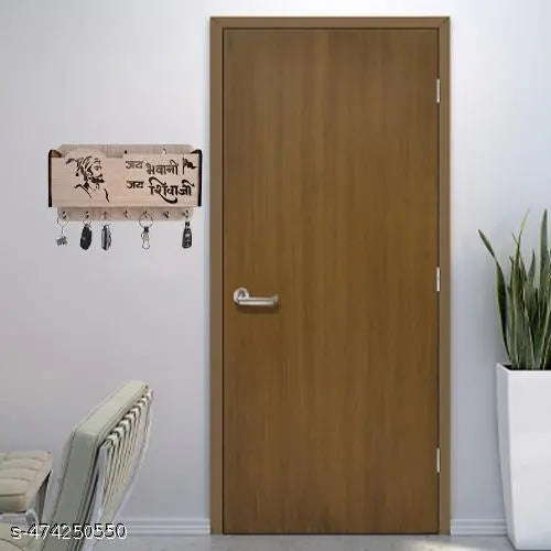 Jai Shivaji Keychain Holder (creamy wooden) Premium Quality