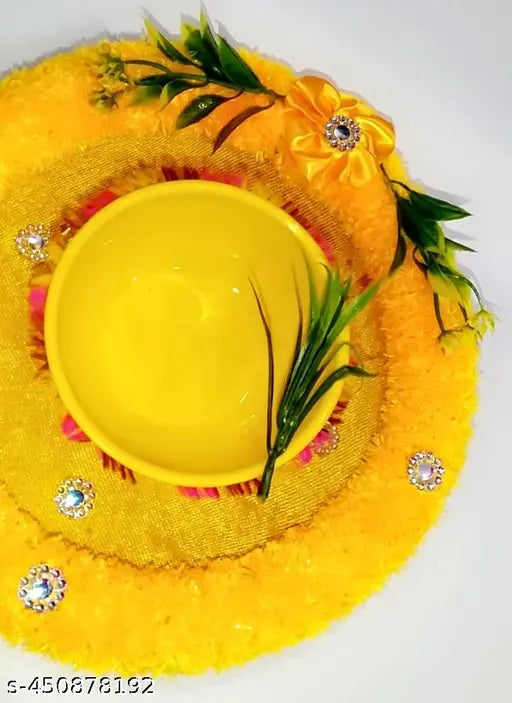 Decorative haldi ceremont plate haldi thali for ceremony