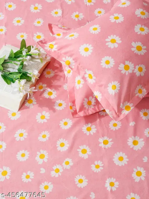 Super Soft Cotton Double Bed Queen Sized Bedsheet with 2 Pillow Covers || Cotton Double Bed Bedsheet with Modern Elegant Prints| Stylish Printed Cotton Bedsheet