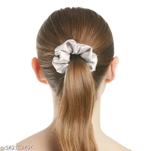 Luxury Satin Skinny Scrunchies for Women / Girls, Anti Hair-Breakage,Hair Ties, Slim Scrunchies Set (10 Pcs)