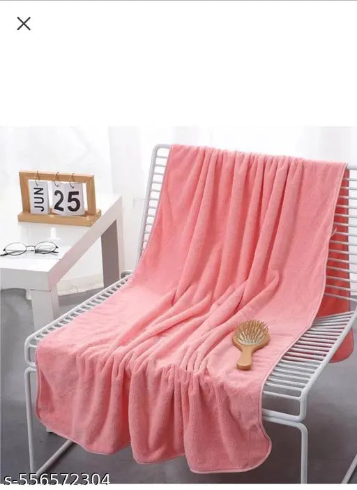 Microfiber Towels for Bath Large Size-Super Soft Coral Fleece Bathing Towel with Hook Quick Dry Super Absorbent-Bath Towel for Men and Women-70x140 cm (Purple, Pack of 2)