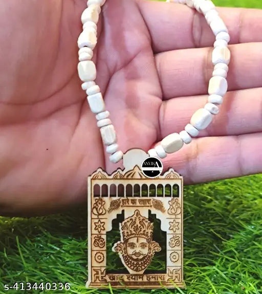 ANVIKA Religious Tulsi Kanthi Mala With Hare Ka Sahara Khatu Shyam Locket Necklace