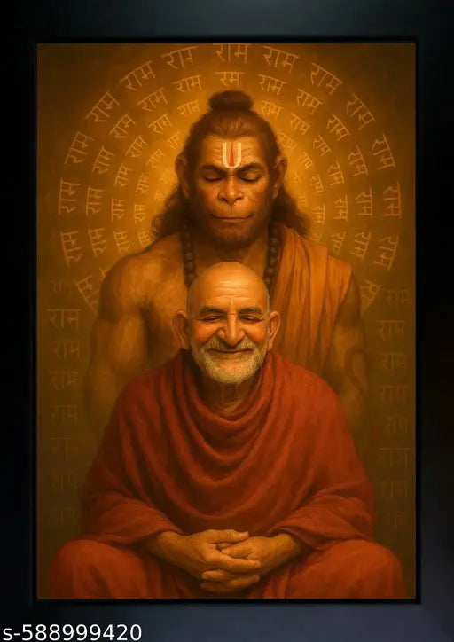 Neem Karoli Baba Photo Frame | Neem Karoli Baba Painting For Home Decoration And Gifting ( 7x9 ) Inch