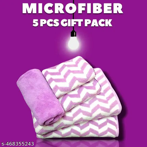 5-in-1 Super Saver Towel Set  | Ultra Soft, Quick Dry & Super Absorbent | Bath, Face & Hair Wrap Combo