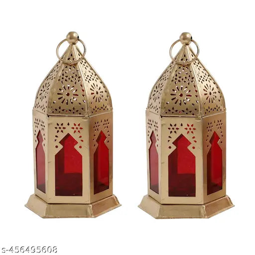 Lanterns for Home Decor | Moroccan Lamp | Moroccan Lamps Hanging | Candle Holder | Hanging Lamp for Home Decor, Diwali Decoration, Christmas Lighting | Moroccan Lamp Pack of 2