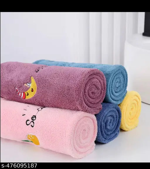 AKDC Hair Wrap Towel Hair-Drying Bathrobe Magic Hair Warp Towel Super Quick-Drying Microfiber 500 GSM Hair Dry Shower Cap Salon Towel for Women Soft Bath Hair Towel, 20 x 40 CM, Pack of  2 pis