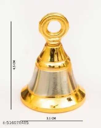 ecorative Temple Bell Set – 2 No. Size, 4 Pcs for Mandir & Festival Decor Perfect for Diwali, Navratri, Housewarming, , Religious Functions ,  Devotional Use & Decorative Accent