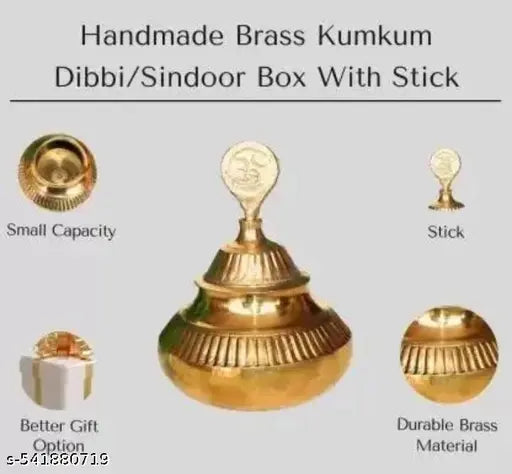 Home Trends India Sidoor Dani brass Sindoor Box Tilak box KUMKUM BOX ( Home Decoration ,Pooja Samagri ,Pooja Articles,
