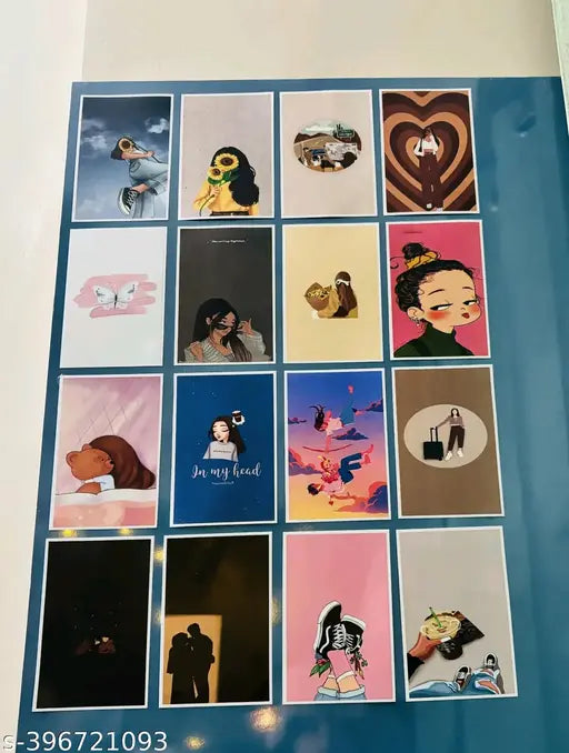 boho poster card for wall decor set of 16 [4x6 size]