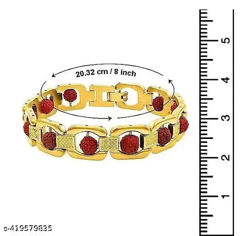 Sacred Connection,GOLD PLATED RUDRAKSH BRESLATE ,RAKHI ,RUDRAKSH RAKHI ,NEW STYLE BRESLATE FOR MAN