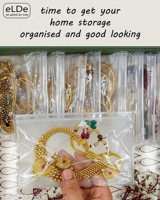 Pack of 25 Multipurpose Storage Pouch - Jewellery Pouch for Storage, Portable Makeup Pouch, Zipper Pouch for Stationary, Travel Accessories Pouch, Zip Lock Pouch Storage Organizers, Jewellery Organiser Cover, Zip Lock Cosmetic Pouch, Stationery Pouch, Tra