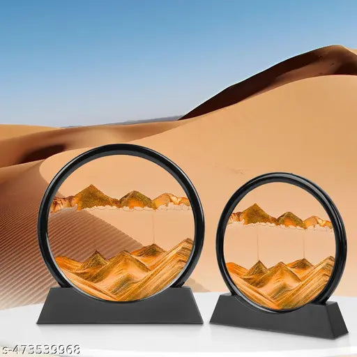 Moving Sand Showpiece Art Picture Glass Liquid Painting 3D Natural Landscape Showpieces For Valentine Decor