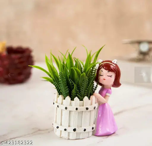 PMR Basket Girl Pack Of 2 For Home Decor and Garden resin item for Gift