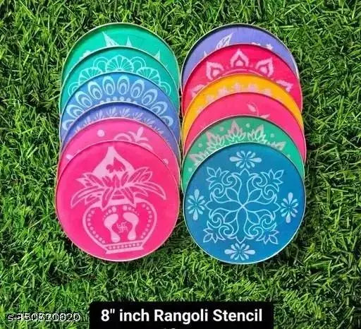 rangoli stencil/sacha pack of 8 jali size 8*8 inch
