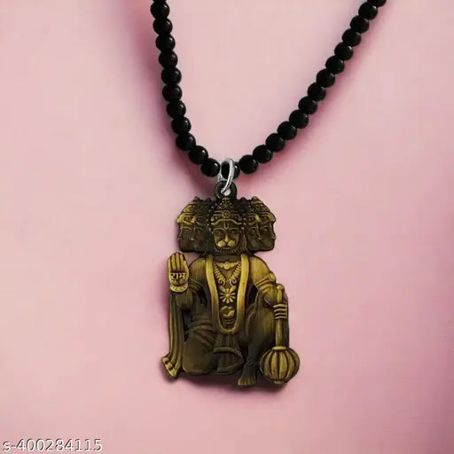 Shiv Jagdamba Religious Lord Pawanputra Bajrangbali Panchamukhi Hanuman Bronze And Black Crystal, Metal  Car Rearview Mirror Charm Car Dangler Ornament, Accessories, Gift ShivCrMa2024158