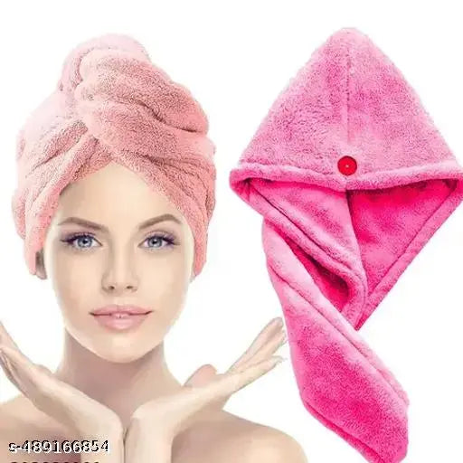 Microfiber Cotton Quick Absorbent Hair Drying Magic Hair Towel Wrap Hair Wrapper Dryer SOFE Microfiber Turban Head Towel Cap for Women