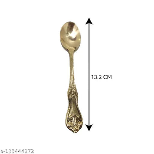 Divine Bazaar Brass Pooja Bowl, Brass Bowl, Glossy Brass Trendy Bowl And Spoon