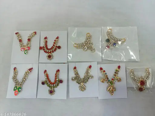 laddu Gopal Ji thakurji Deviji Shringar Stone Mala  Set Combo Saver for Krishna Balgopal Murti Idol Murti (Combo-9) ( Size - small)