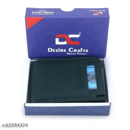 Stylish Men Green Two Fold Leather Wallets