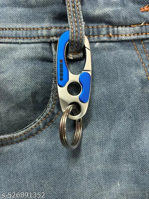 Premium metal O-muda 3752 Blue Bike, Car Hook Keychain