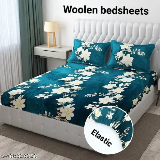 winter woolen bedsheets with 2 pillow covers