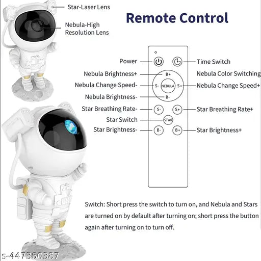 Astronaut Galaxy Star Projector Night Light With Timer Star Projector | 360°Rotation Magnetic Head | Decorating Bedroom, Home Theater, Kids Room, Study and Playroom Night Light | Astronaut LED Projection Lamp with Remote Control With USB Cable