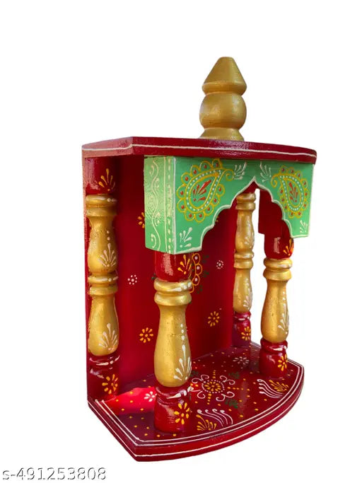 wooden painted mandir temple