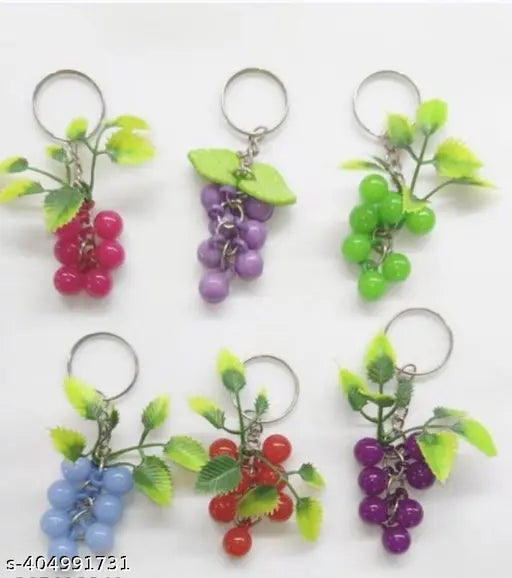 Grapes Keychain with Beautiful Multicolour (Pack of 12) Name: Grapes Keychain with Beautiful Multicolour (Pack of 12)