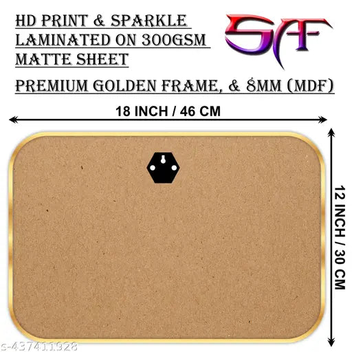 SAF Premium Golden Frame Modern Art Wall Painting For Home | Office| Living Room|Best decorative item for home décor
