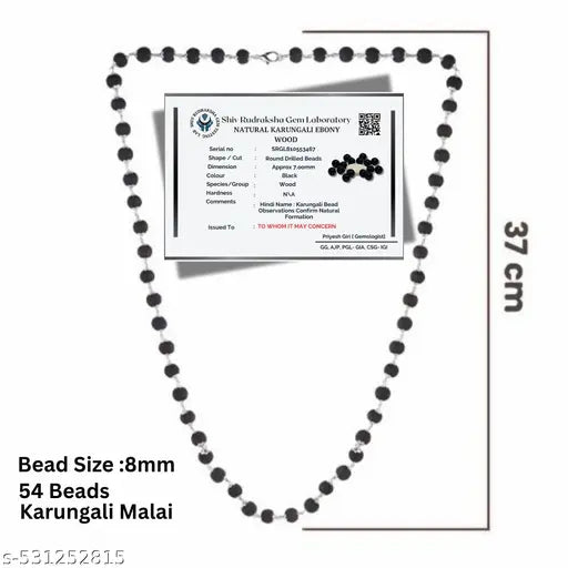 Karungali Mala and Bracelet Combo for Men | Spiritual Ebony Wood Beads Chain Set | Stylish Traditional Healing Jewellery