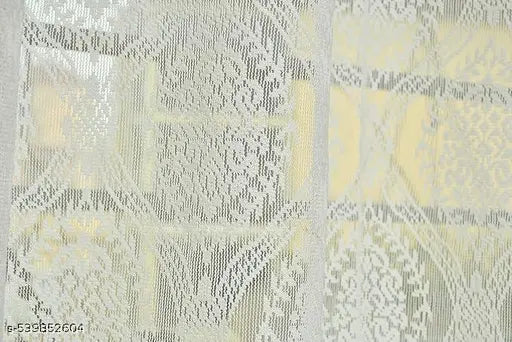ATTRACTIVE POLYESTER NET DAMAS CURTAIN (PARDA) LATEST DESIGN IN HEAVY QUALITY FOR WINDOW 5 FEET, DOOR 7 FEET, LONG DOOR 9 FEET.  CREAM