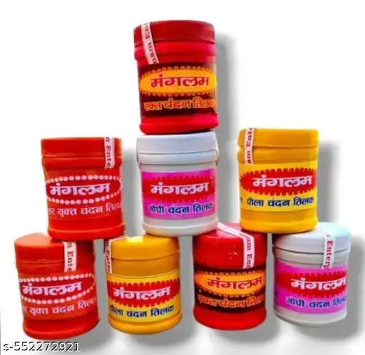 Multicolour Pooja Chandan Powder – Pack of 8