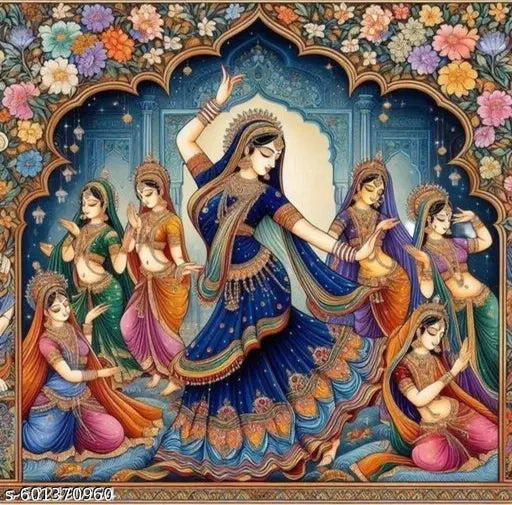 "Traditional Radha Krishna Artwork Decorative Serving Tray Set – Premium Wooden Finish with  Elegant Design"