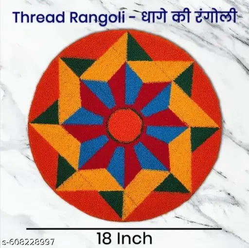 Super Soft Microfiber Traditional Modern Rangoli Door Mat for Home, Temple, Living Room, Kitchen, Door Entrance Mat (60x60] Inch, Floral), Modern Design